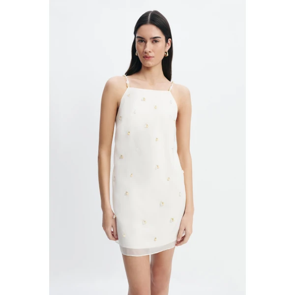 Aje Naia Mini Dress in Eggshell | Mini Dresses | Coveti