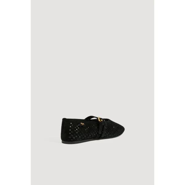 Aje Navina Suede Ballet Flat in Black | Flats | Coveti