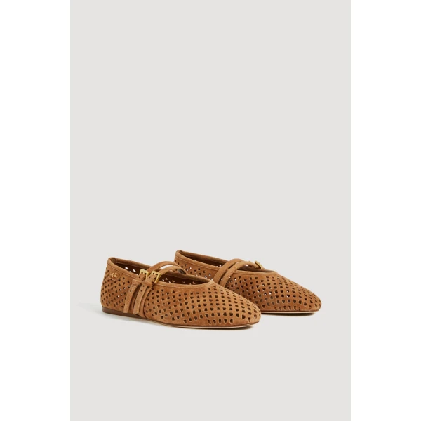 Aje Navina Suede Ballet Flat in Tan | Flats | Coveti
