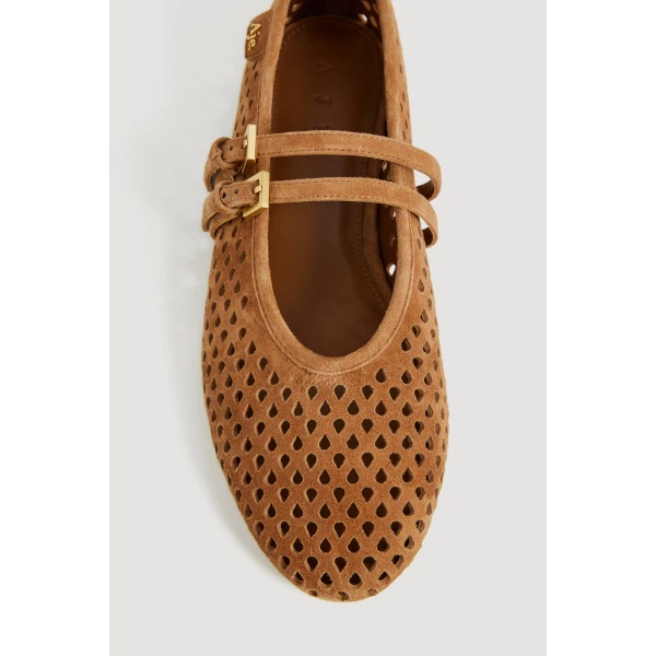 Aje Navina Suede Ballet Flat in Tan | Flats | Coveti
