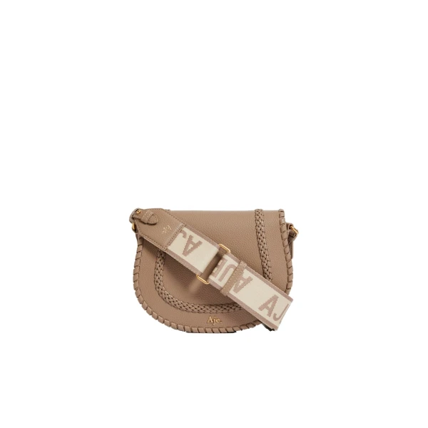 Aje Nina Logo Crossbody in Taupe | Shoulder & Crossbody Bags | Coveti