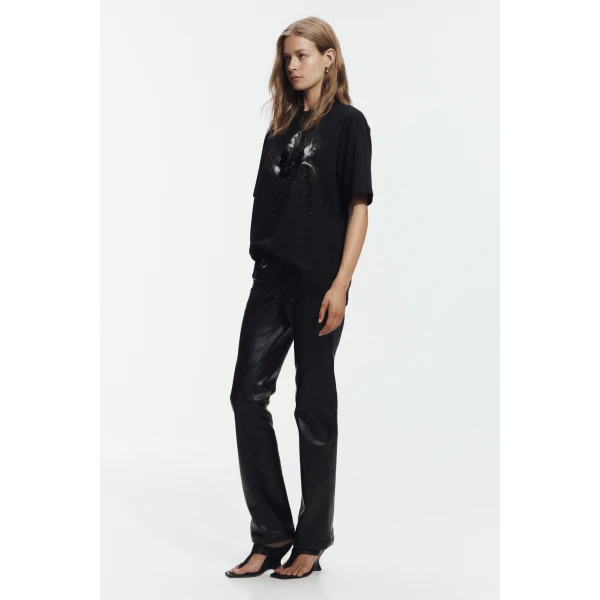 Aje Orchid Oversized Tee in Black/Black | T-shirts | Coveti