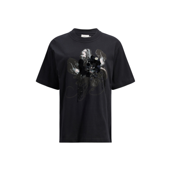 Orchid Oversized Tee in Black