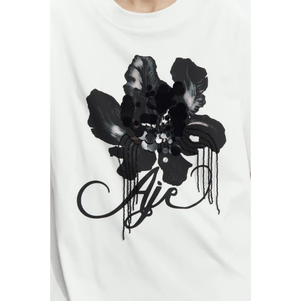 Aje Orchid Oversized Tee in White/Black | T-shirts | Coveti