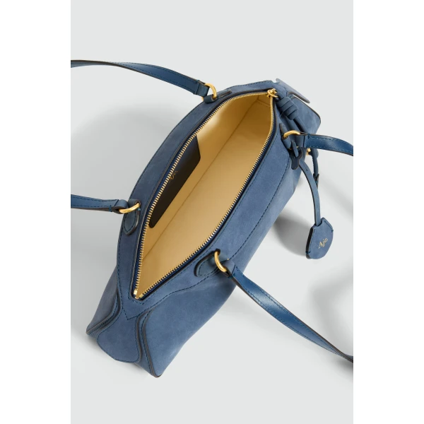 Aje Poppy Nubuck Shoulder Bag in Midnight Blue | Shoulder & Crossbody Bags | Coveti