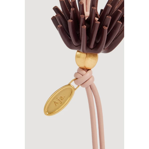 Aje Protea Flower Charm in Merlot-Fawn Pink | Bag charms | Coveti