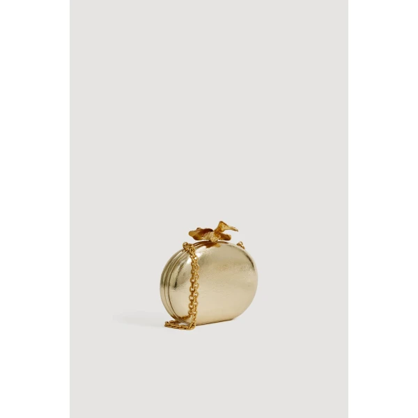 Aje Retrofete Clutch in Light Gold | Clutch Bags | Coveti