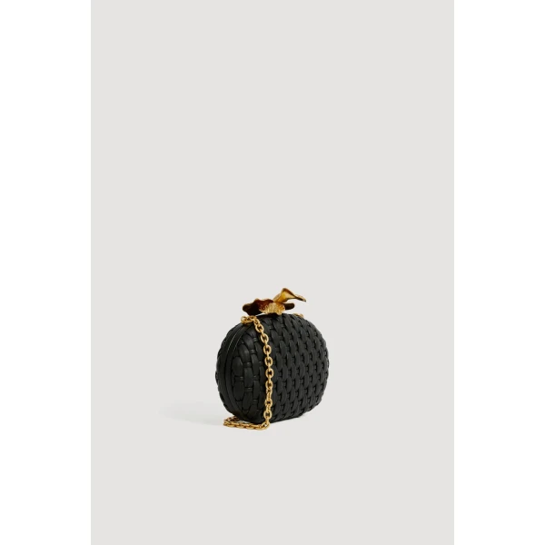 Aje Retrofete Woven Clutch in Black | Clutch Bags | Coveti