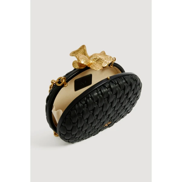 Aje Retrofete Woven Clutch in Black | Clutch Bags | Coveti