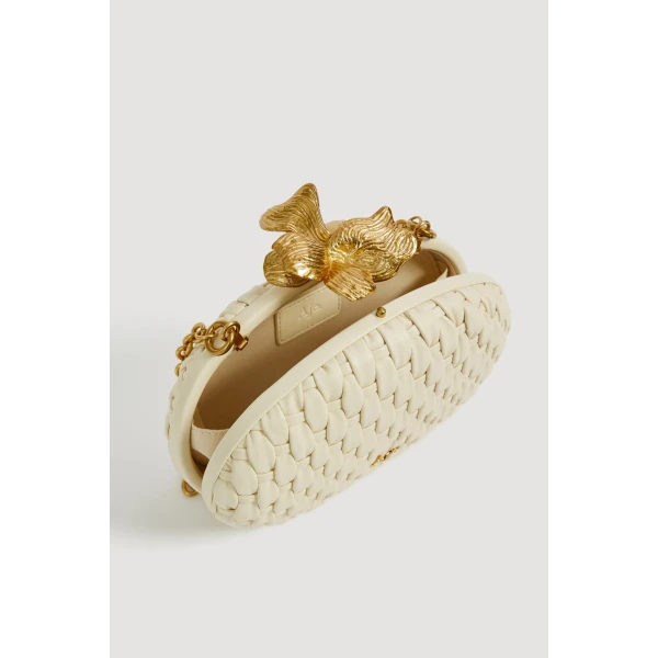 Aje Retrofete Woven Clutch in Ivory | Clutch Bags | Coveti