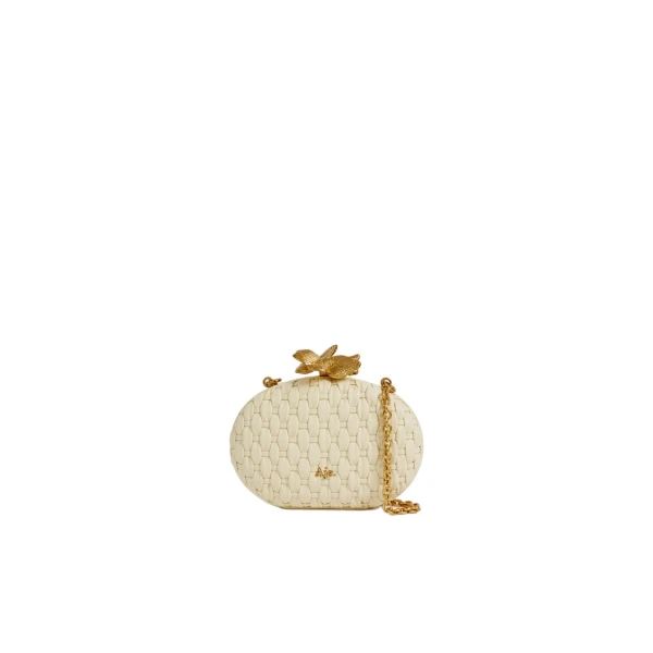 Aje Retrofete Woven Clutch in Ivory | Clutch Bags | Coveti