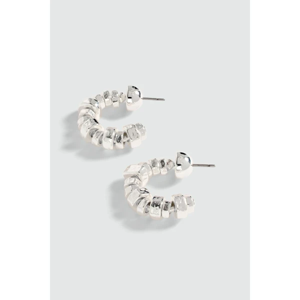Aje Rogue Small Hoop in Silver | Earrings | Coveti