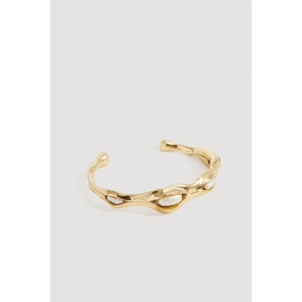 Aje Romara Pearl Cuff in Gold/Pearl | Bracelets | Coveti
