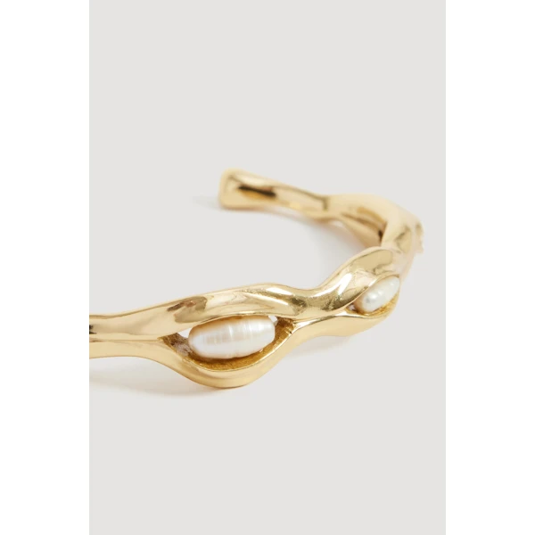 Aje Romara Pearl Cuff in Gold/Pearl | Bracelets | Coveti