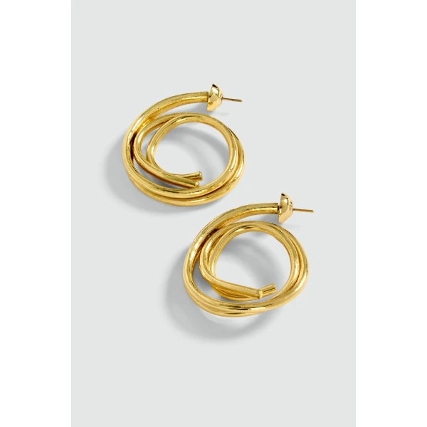 Aje Sascha Large Swirl Earrings in Gold | Earrings | Coveti