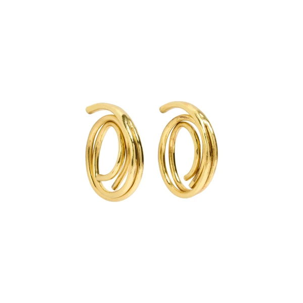 Aje Sascha Large Swirl Earrings in Gold | Earrings | Coveti