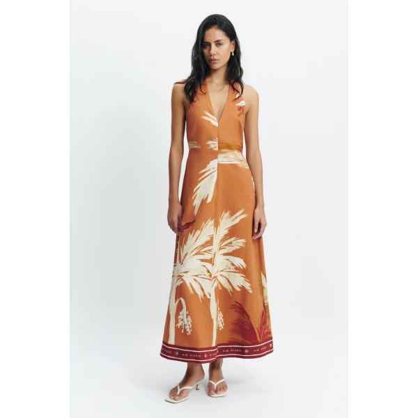 Aje Sol Halter Maxi Dress in Ember | Maxi Dresses | Coveti