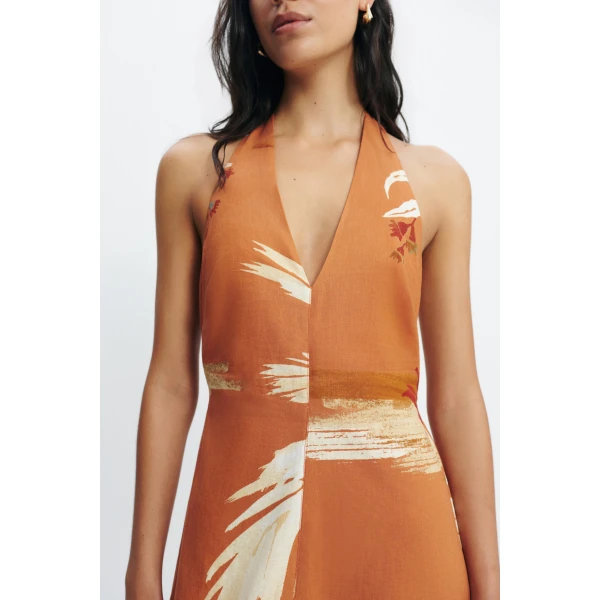 Aje Sol Halter Maxi Dress in Ember | Maxi Dresses | Coveti