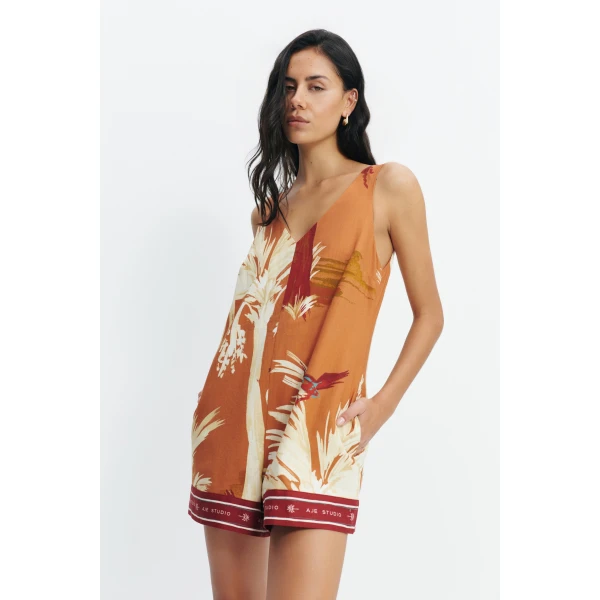 Aje Sol Relaxed Playsuit in Ember | Jumpsuit | Coveti