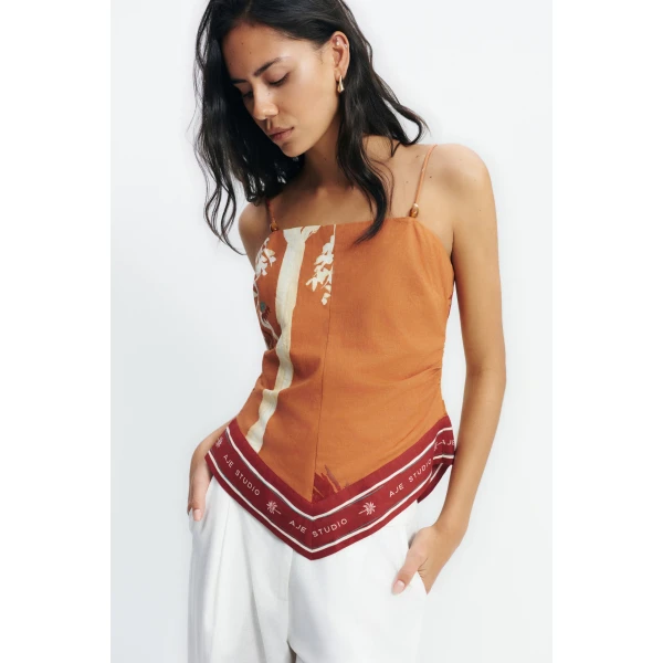 Aje Sol Scarf Top in Ember | Tops | Coveti