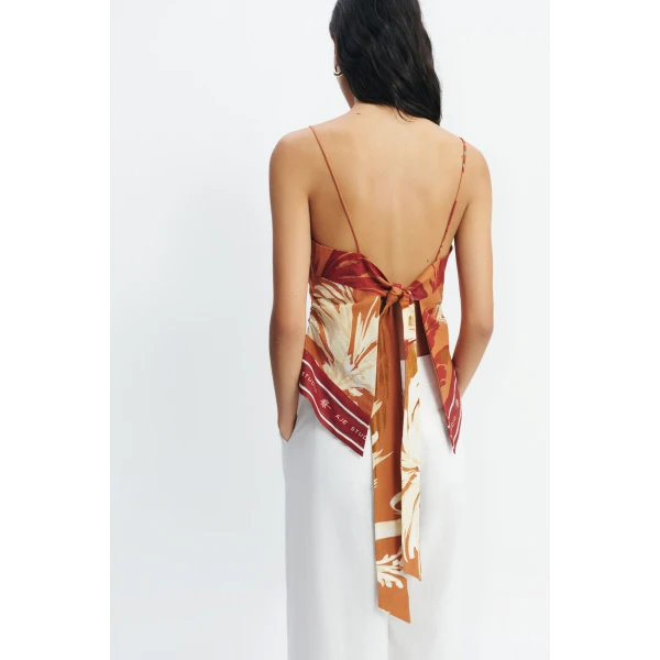 Aje Sol Scarf Top in Ember | Tops | Coveti