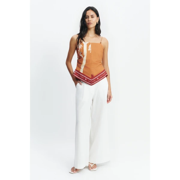 Aje Sol Scarf Top in Ember | Tops | Coveti