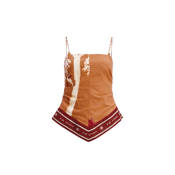 Aje Sol Scarf Top in Ember | Tops | Coveti