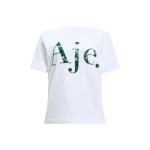 Aje Solana Embellished Logo Tee White/Emerald Aje Solana Embellished Logo Tee in White/Emerald | T-shirts | Coveti