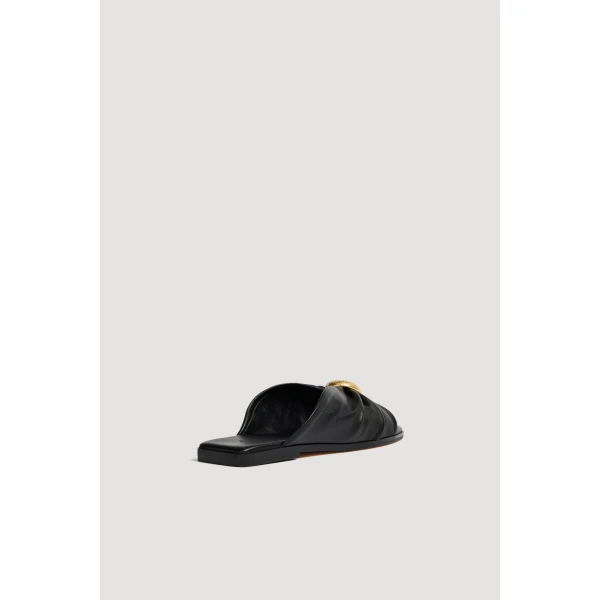 Aje Solana Gathered Slide in Black | Flip Flops & Slides | Coveti