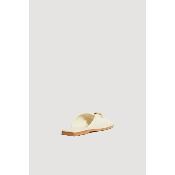 Aje Solana Gathered Slide in Ivory | Flip Flops & Slides | Coveti