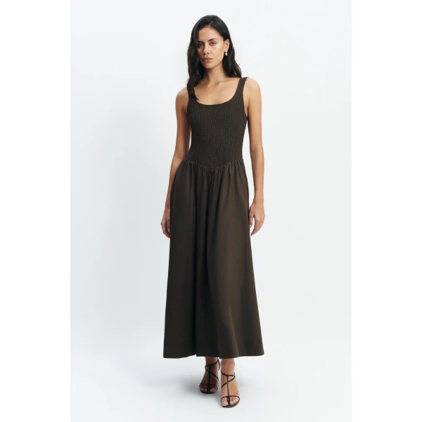 Aje Solstice Maxi Dress in Chocolate | Maxi Dresses | Coveti