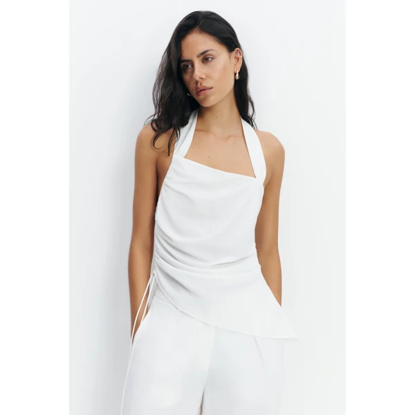 Aje Sophie Asymmetrical Top in White | Tops | Coveti