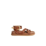 Aje Spencer Buckle Sandal in Amber Croc | Sandals | Coveti
