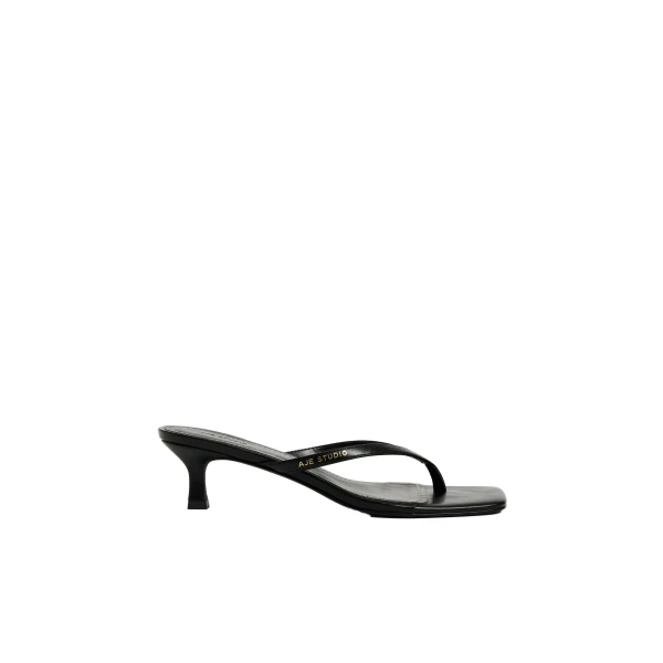 Aje Studio Thong Heel in Black | Heels | Coveti