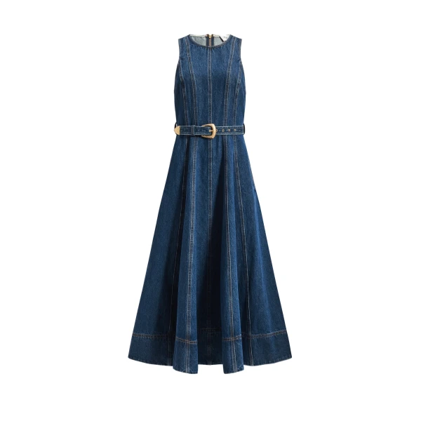Talia Hi Lo Denim Maxi Dress