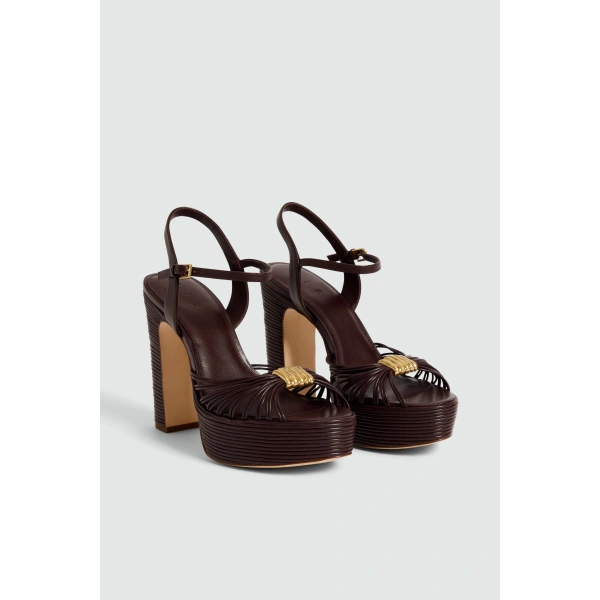 Aje Talia Platform Heel in Bordeaux | Heels | Coveti