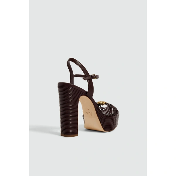 Aje Talia Platform Heel in Bordeaux | Heels | Coveti