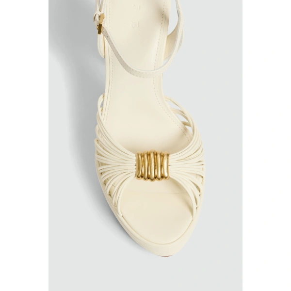 Aje Talia Platform Heel in Ivory | Heels | Coveti