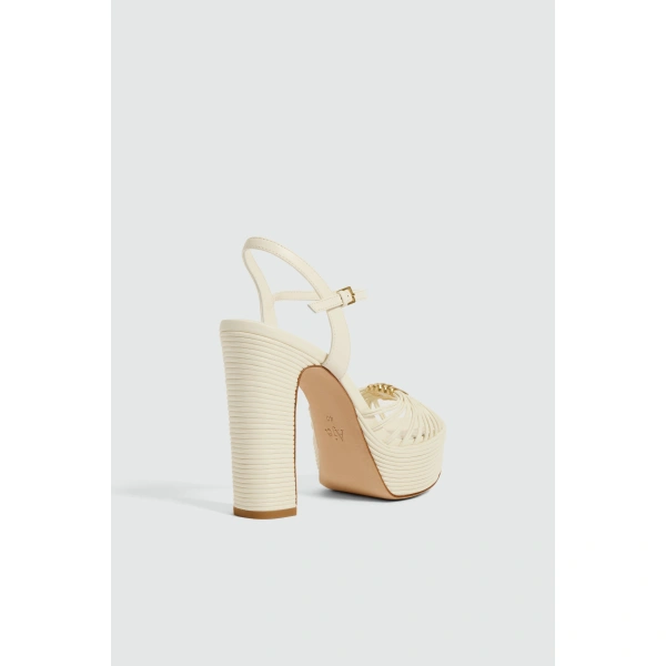 Aje Talia Platform Heel in Ivory | Heels | Coveti