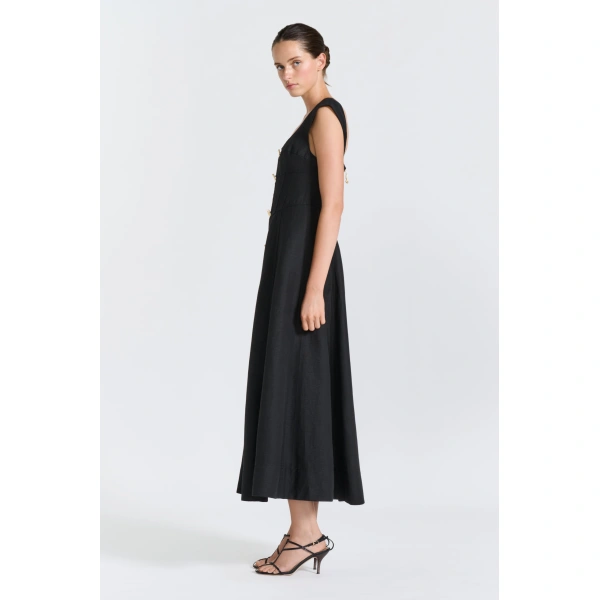 Aje Tova Midi Dress in Black | Midi Dresses | Coveti