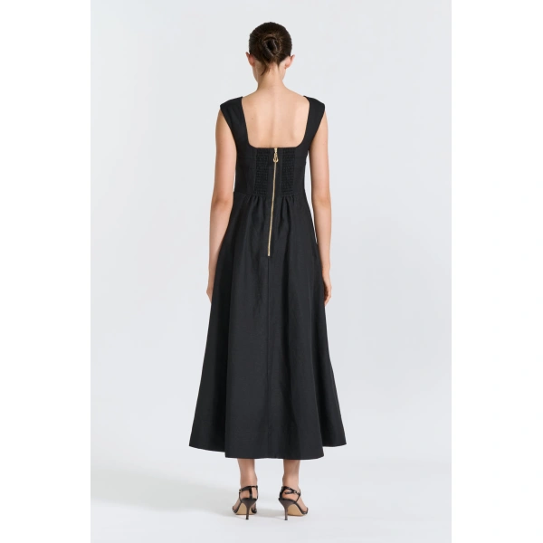Aje Tova Midi Dress in Black | Midi Dresses | Coveti