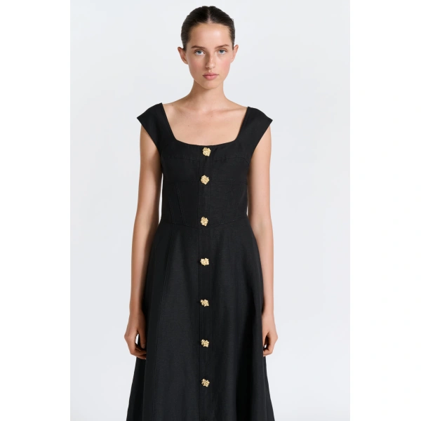 Aje Tova Midi Dress in Black | Midi Dresses | Coveti