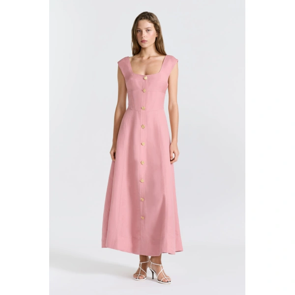 Aje Tova Midi Dress in Rose Gold | Midi Dresses | Coveti