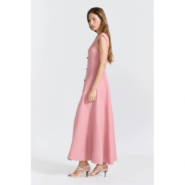 Aje Tova Midi Dress in Rose Gold | Midi Dresses | Coveti
