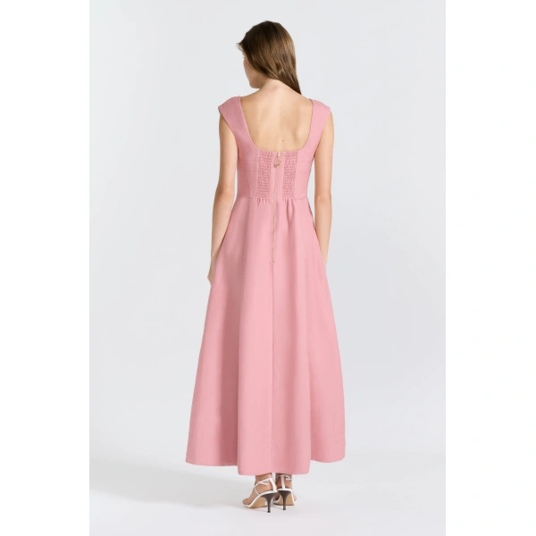 Aje Tova Midi Dress in Rose Gold | Midi Dresses | Coveti