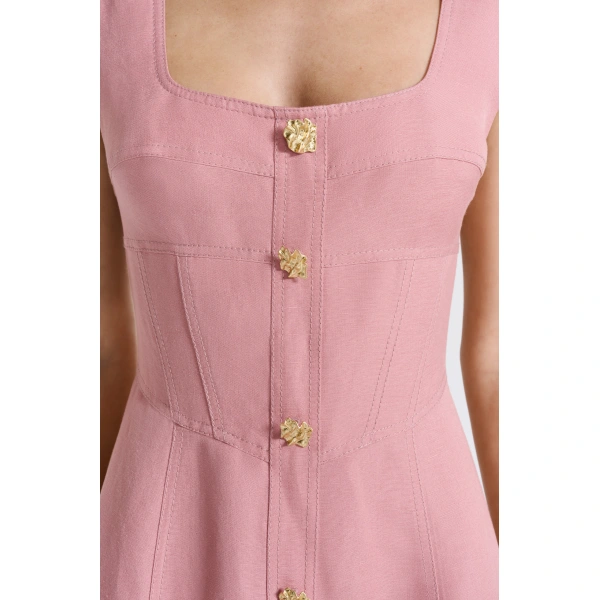 Aje Tova Midi Dress in Rose Gold | Midi Dresses | Coveti