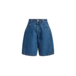 Aje Vaila Denim Bermuda Short in Deep Blue Wash | Shorts | Coveti