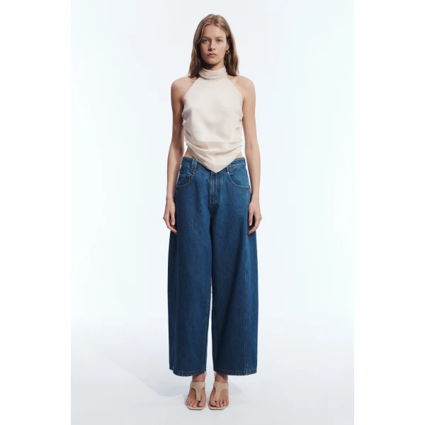 Aje Vaila Denim Jeans in Deep Blue Wash | Pants | Coveti