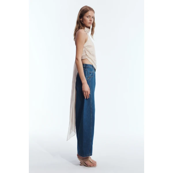 Aje Vaila Denim Jeans in Deep Blue Wash | Pants | Coveti