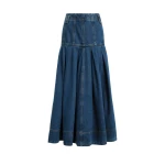 Aje Vaila Denim Midi Skirt in Deep Blue Wash | Skirts | Coveti
